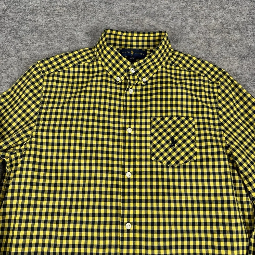 Ralph Lauren Button Down Shirt Long Sleeve Plaid Check Boys XL